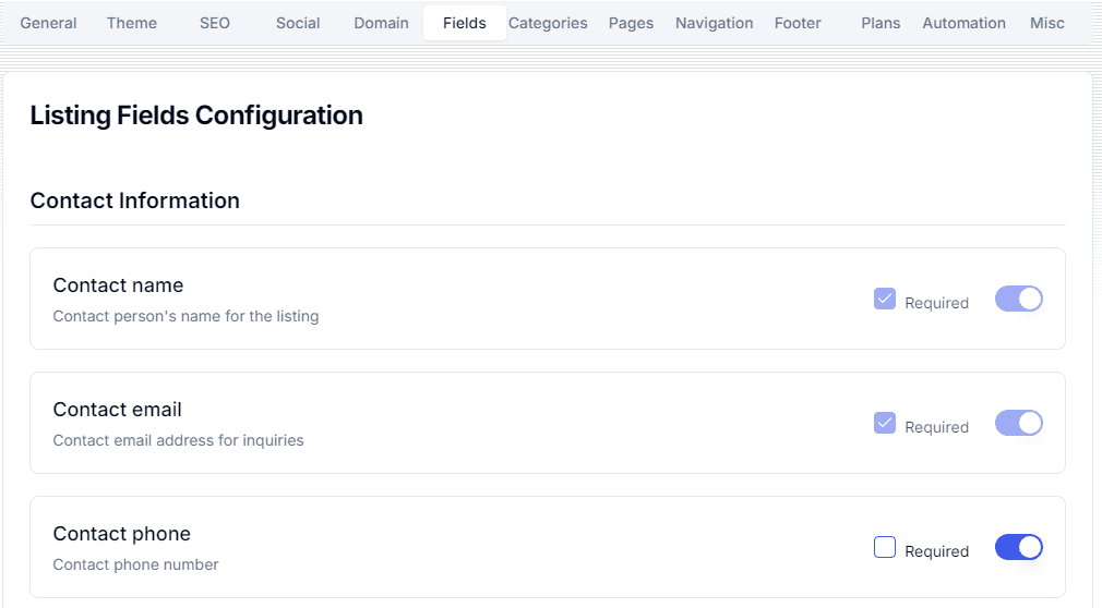 Customization features