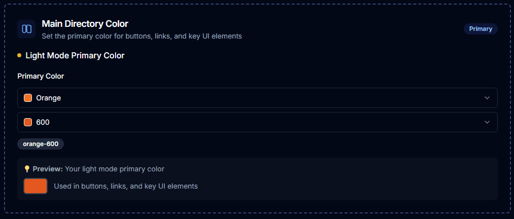 Hero section customization interface