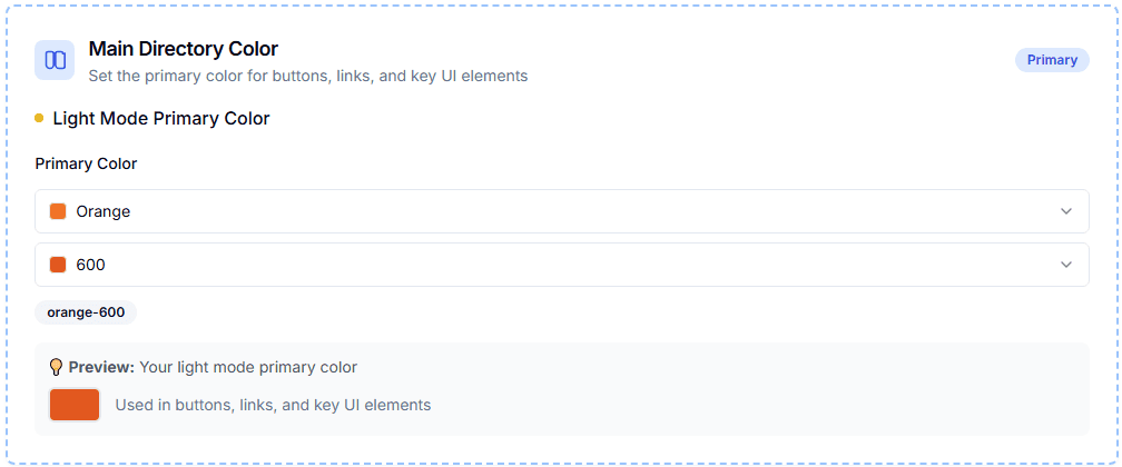 Hero section customization interface