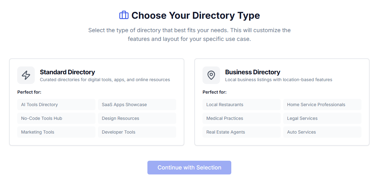 Choose Your Directory Type