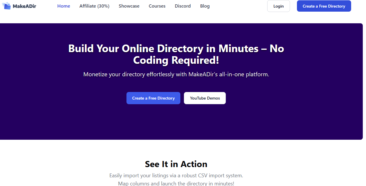 MakeADir - No-Code Directory Solution